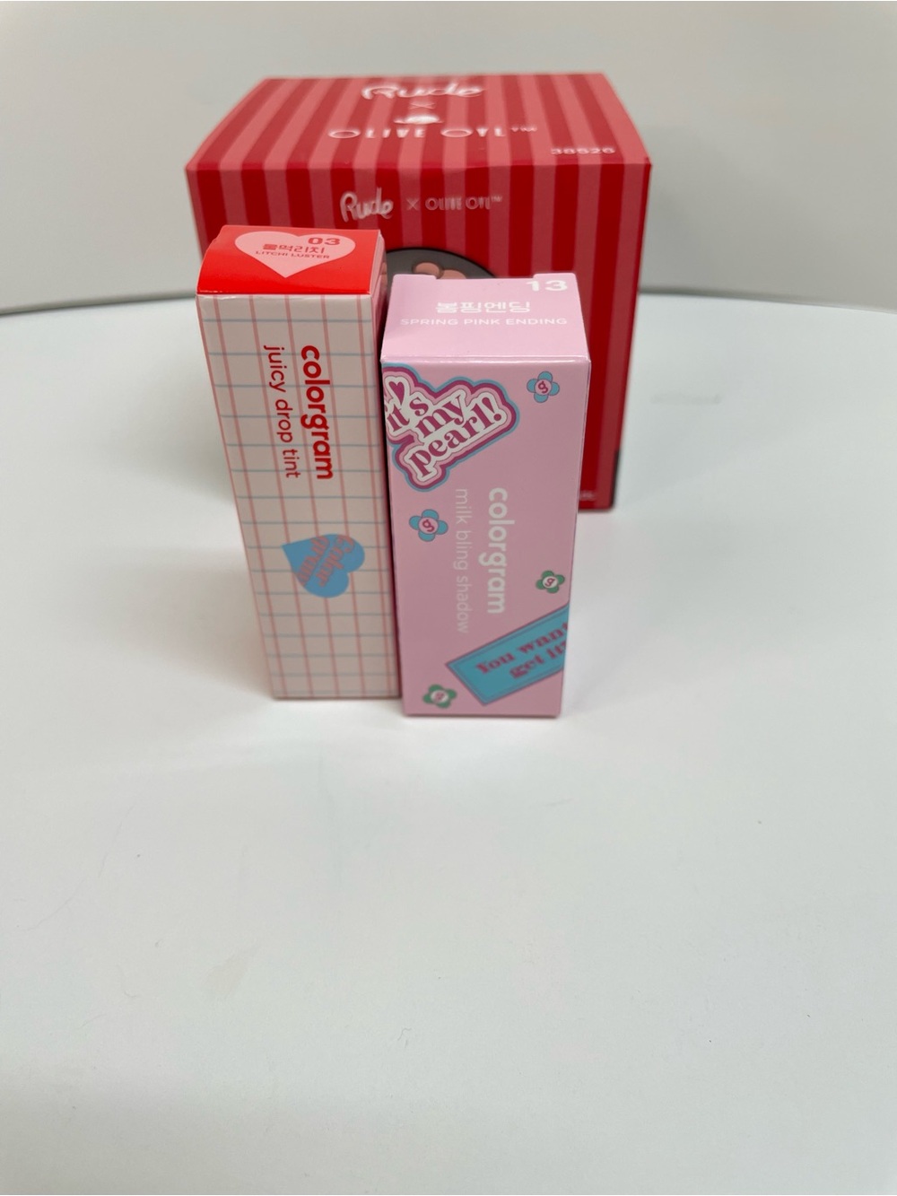 RUDE x Olive Oyl Toner Pads and Colorgram Lip Tint & Shadow Set of 3 - Picture 3 of 11